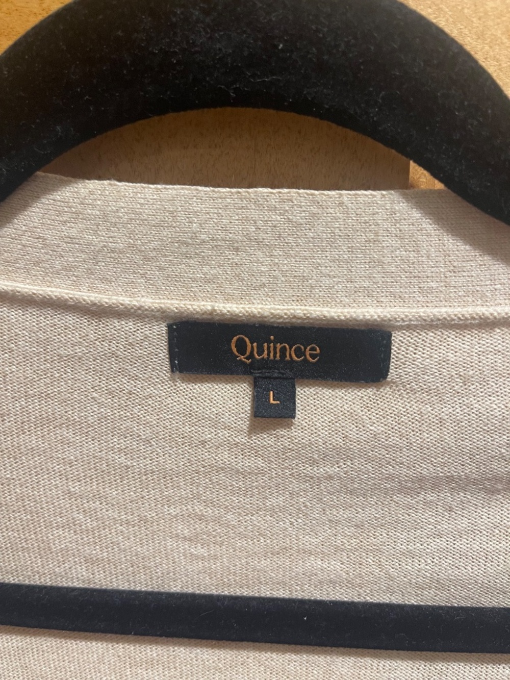 Quince Lightweight Cotton Cashmere Cardigan Button V-Neck Heather Oatmeal L - Picture 2 of 8